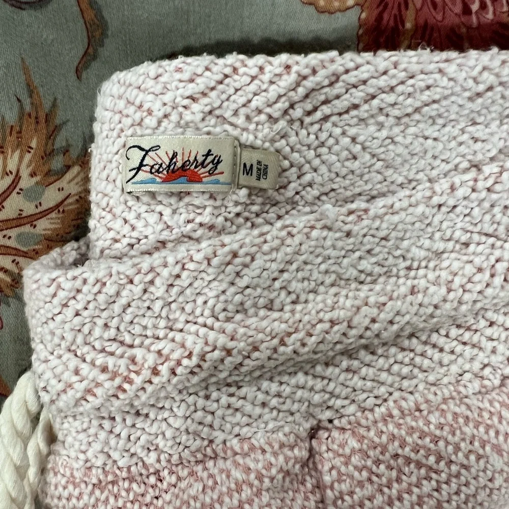 Pink Textured Knit Women’s Faherty Pants - Medium - Picture 1 of 6